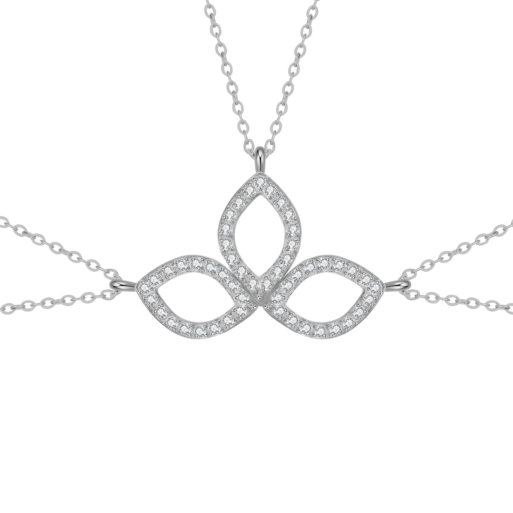 Friendship Souls Three Crystal Necklace Set Waterproof