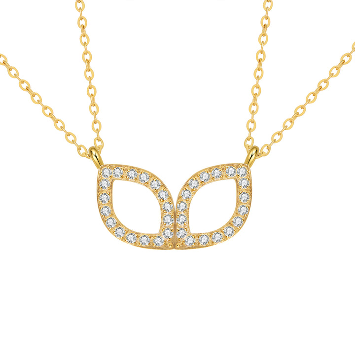 Friendship Souls Two Crystal Necklace Set Waterproof