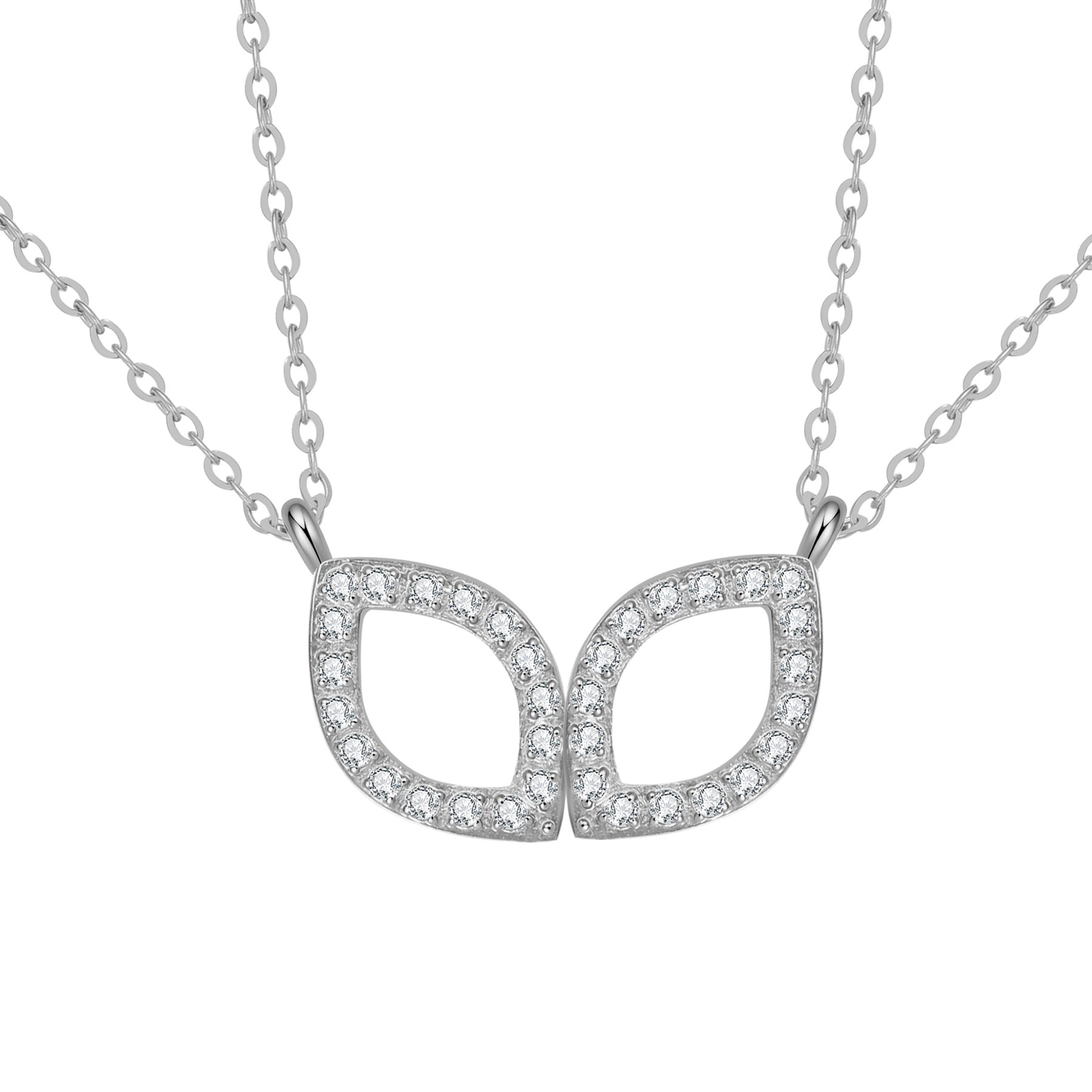 Friendship Souls Two Crystal Necklace Set Waterproof
