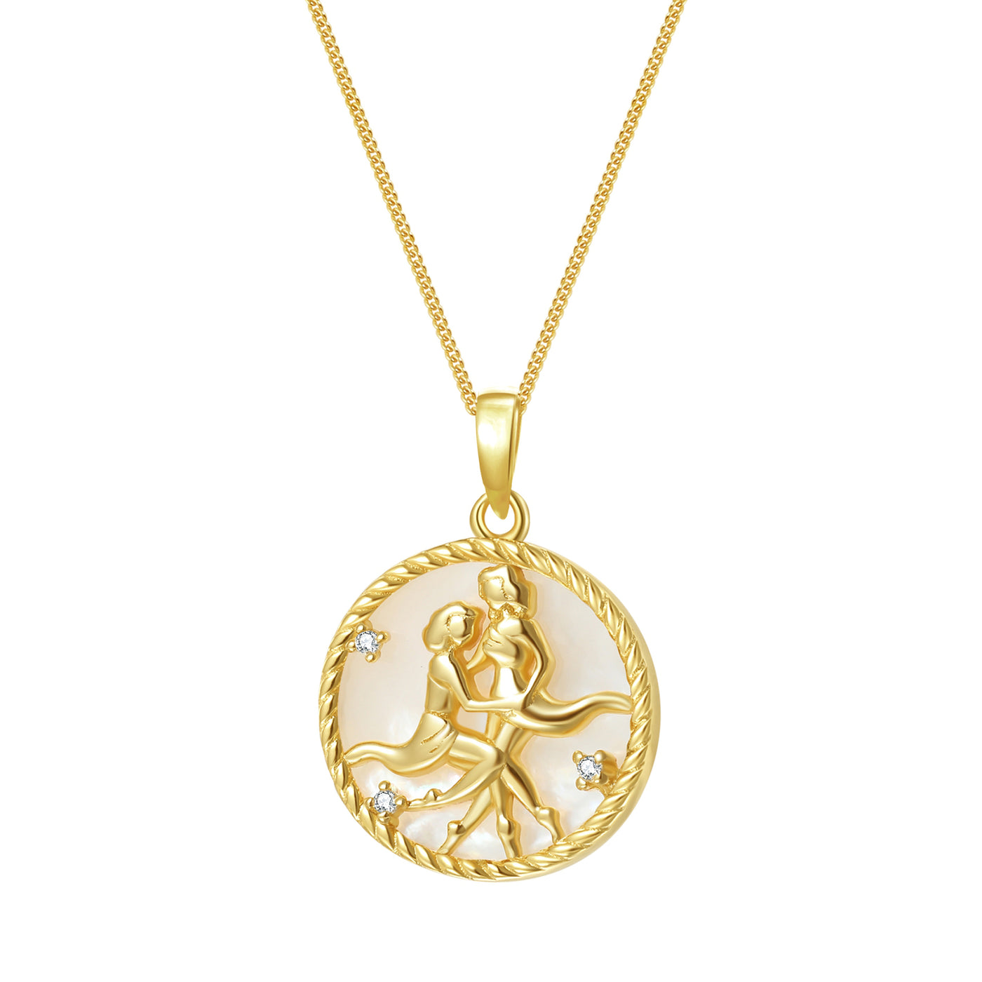 Collier pendentif zodiaque Gémeaux
