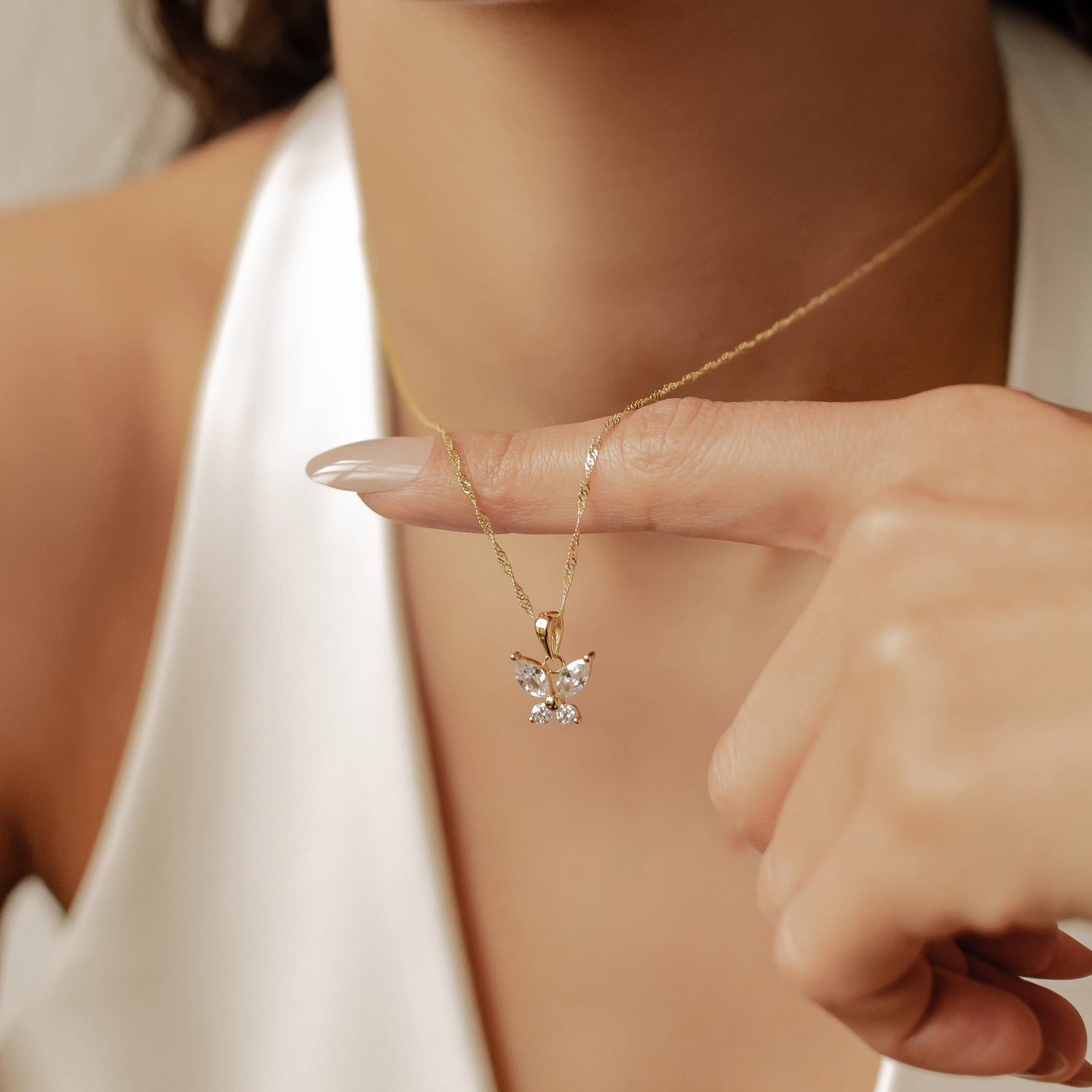 Ensemble Bijoux Pierre Présieuse Papillon Sterling Silver