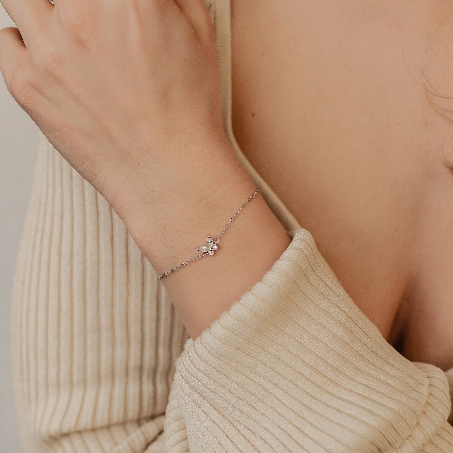 Ensemble Bijoux Pierre Présieuse Papillon Sterling Silver