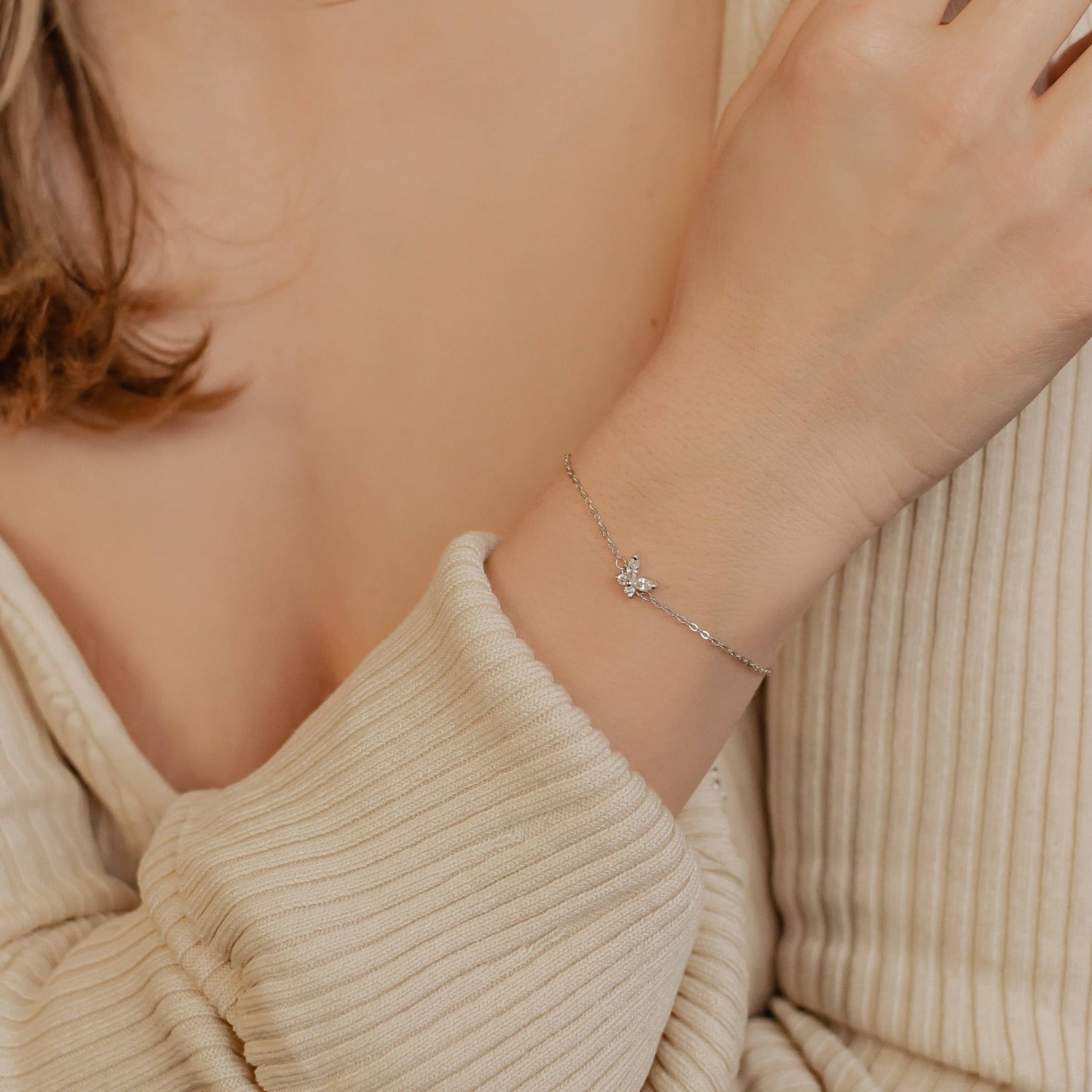 Ensemble Bijoux Pierre Présieuse Papillon Sterling Silver