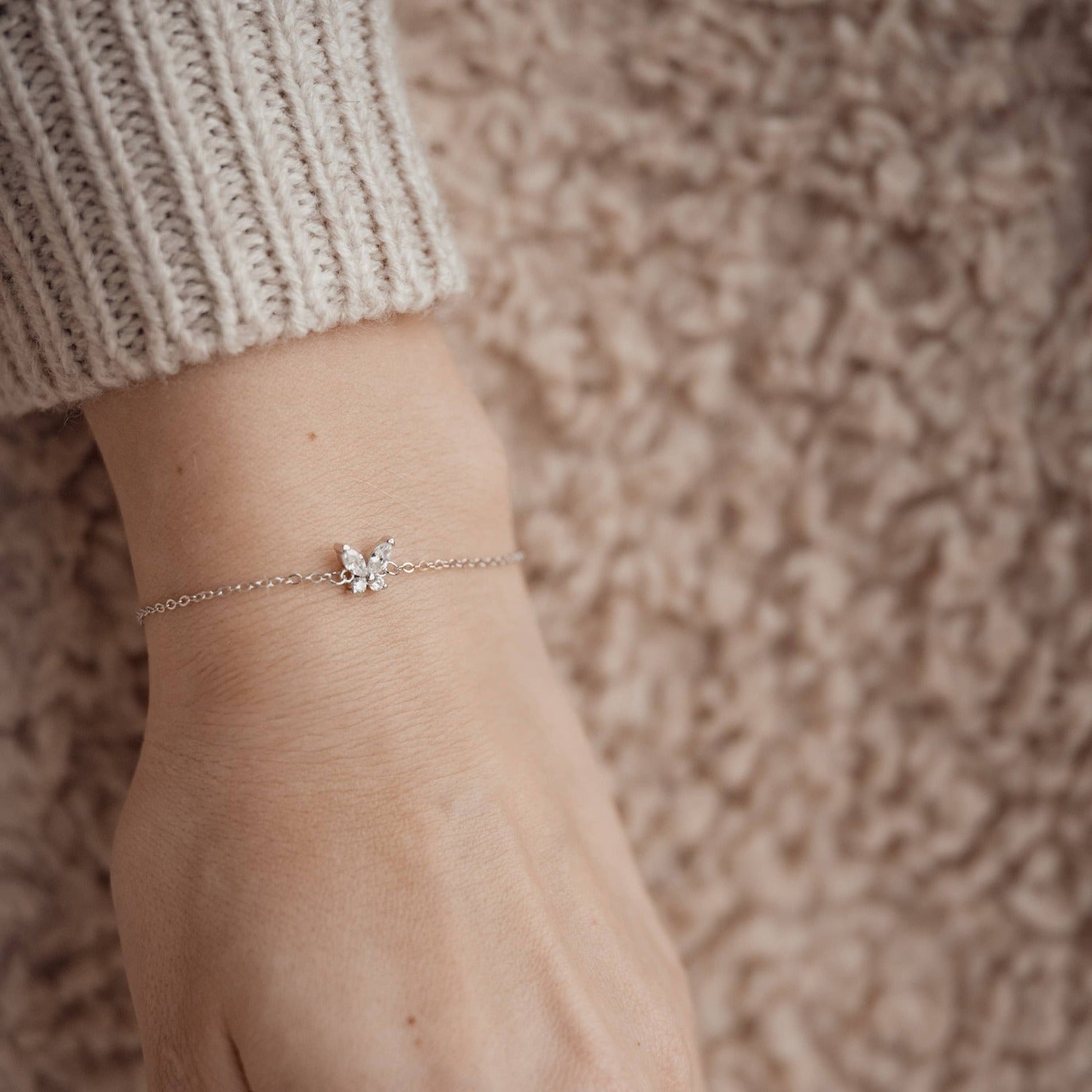 Ensemble Bijoux Pierre Présieuse Papillon Sterling Silver