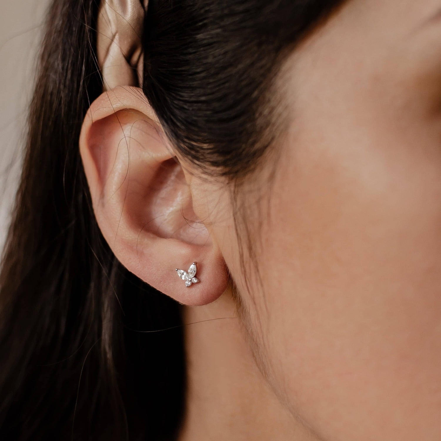 Ensemble Bijoux Pierre Présieuse Papillon Sterling Silver