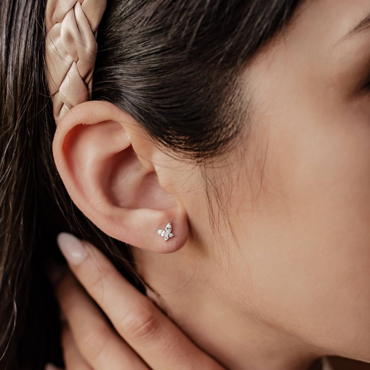 Ensemble Bijoux Pierre Présieuse Papillon Sterling Silver