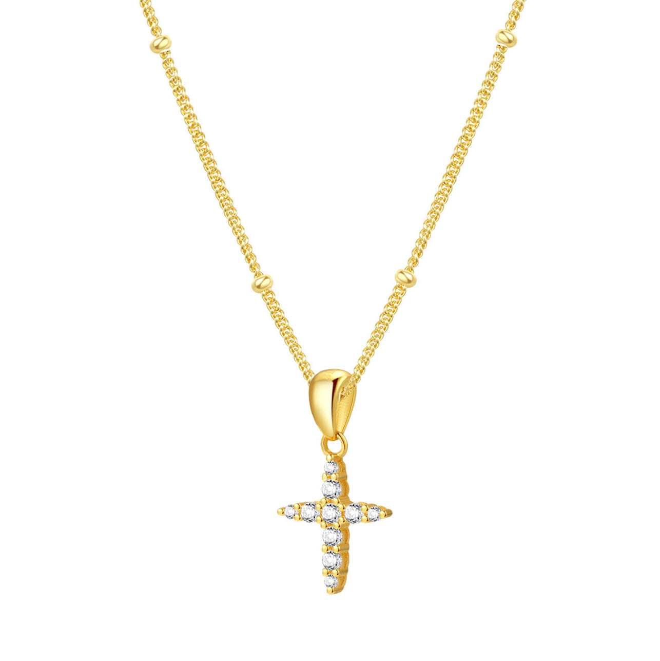 Collier Pendentif  Pierre Précieuse Croix Sterling Argent