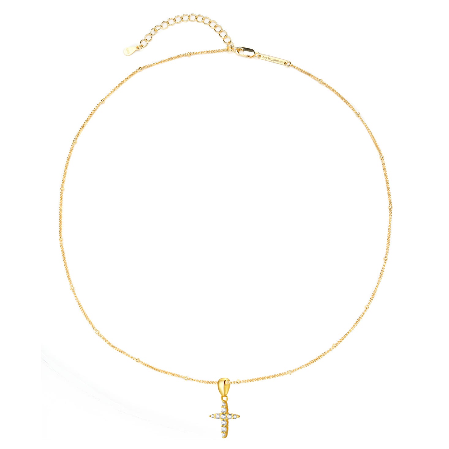 Edelstein Kreuz Anhänger Kette aus Sterlingsilber