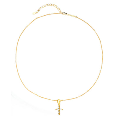 Collier Pendentif  Pierre Précieuse Croix Sterling Argent