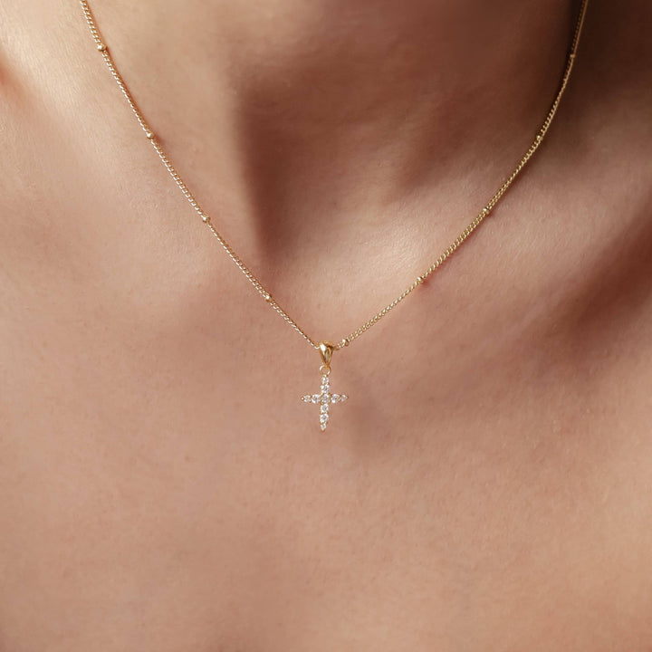 Collier Pendentif  Pierre Précieuse Croix Argent Sterling