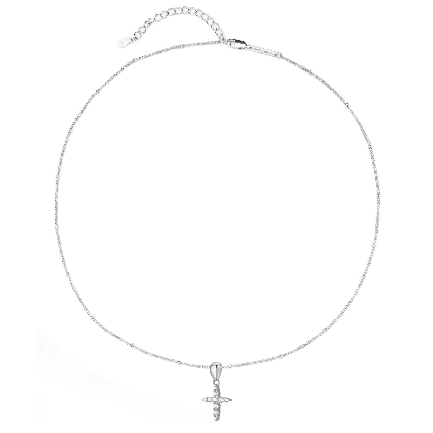 Collier Pendentif  Pierre Précieuse Croix Sterling Argent