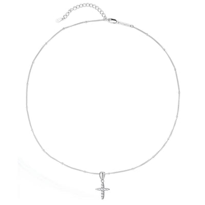 Collier Pendentif  Pierre Précieuse Croix Sterling Argent