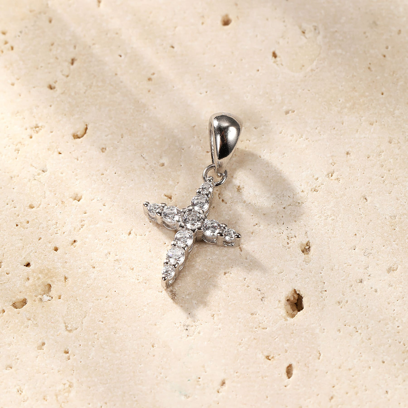 Collier Pendentif  Pierre Précieuse Croix Sterling Argent