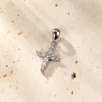 Collier Pendentif  Pierre Précieuse Croix Sterling Argent