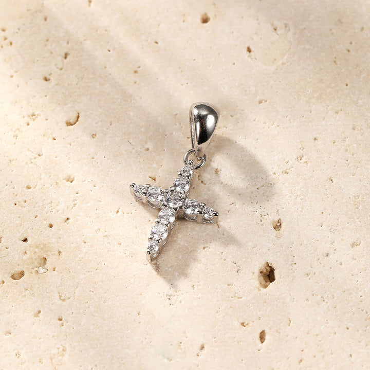 Collier Pendentif  Pierre Précieuse Croix Argent Sterling