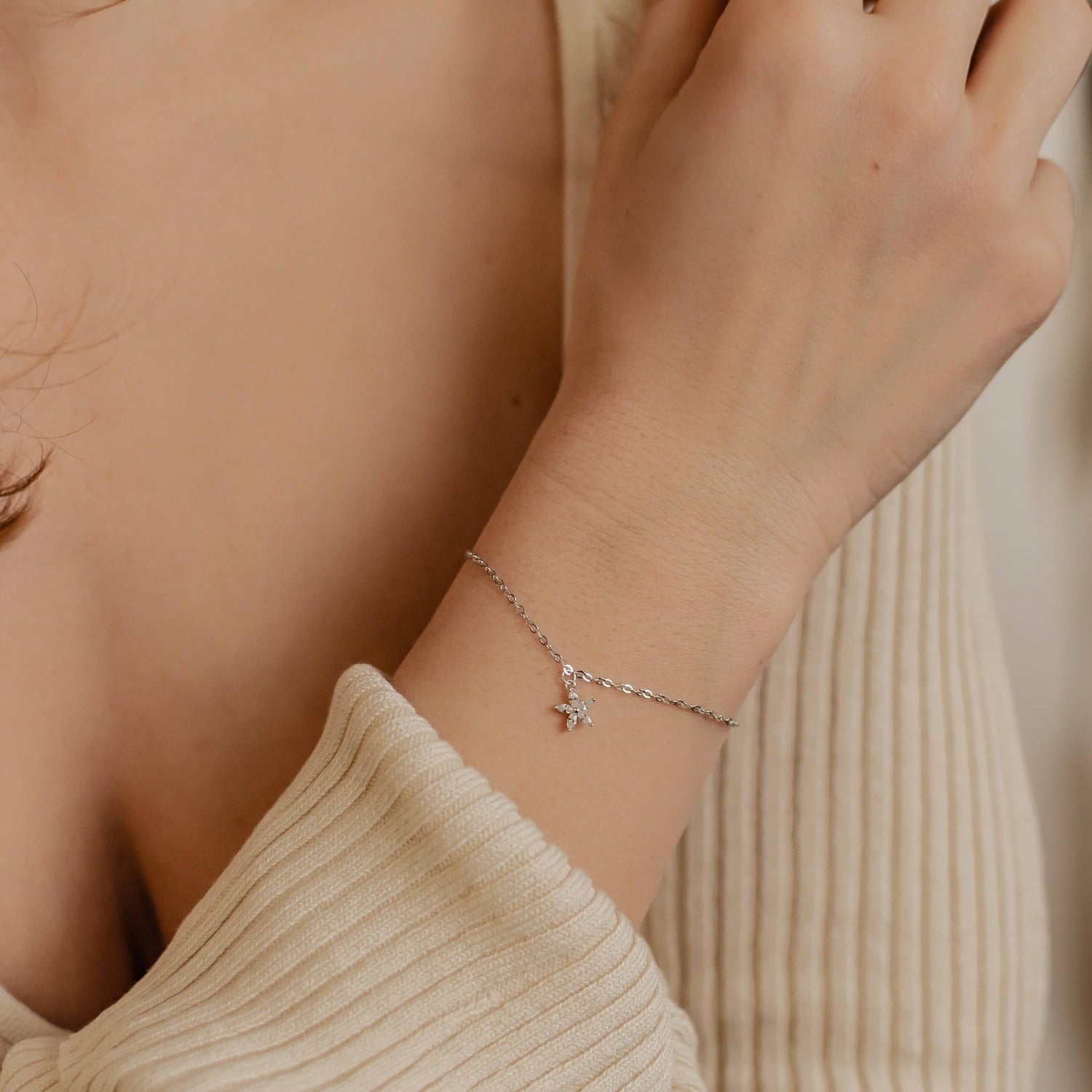 Ensemble Bijoux Pierre Présieuse Marguerite Sterling Silver