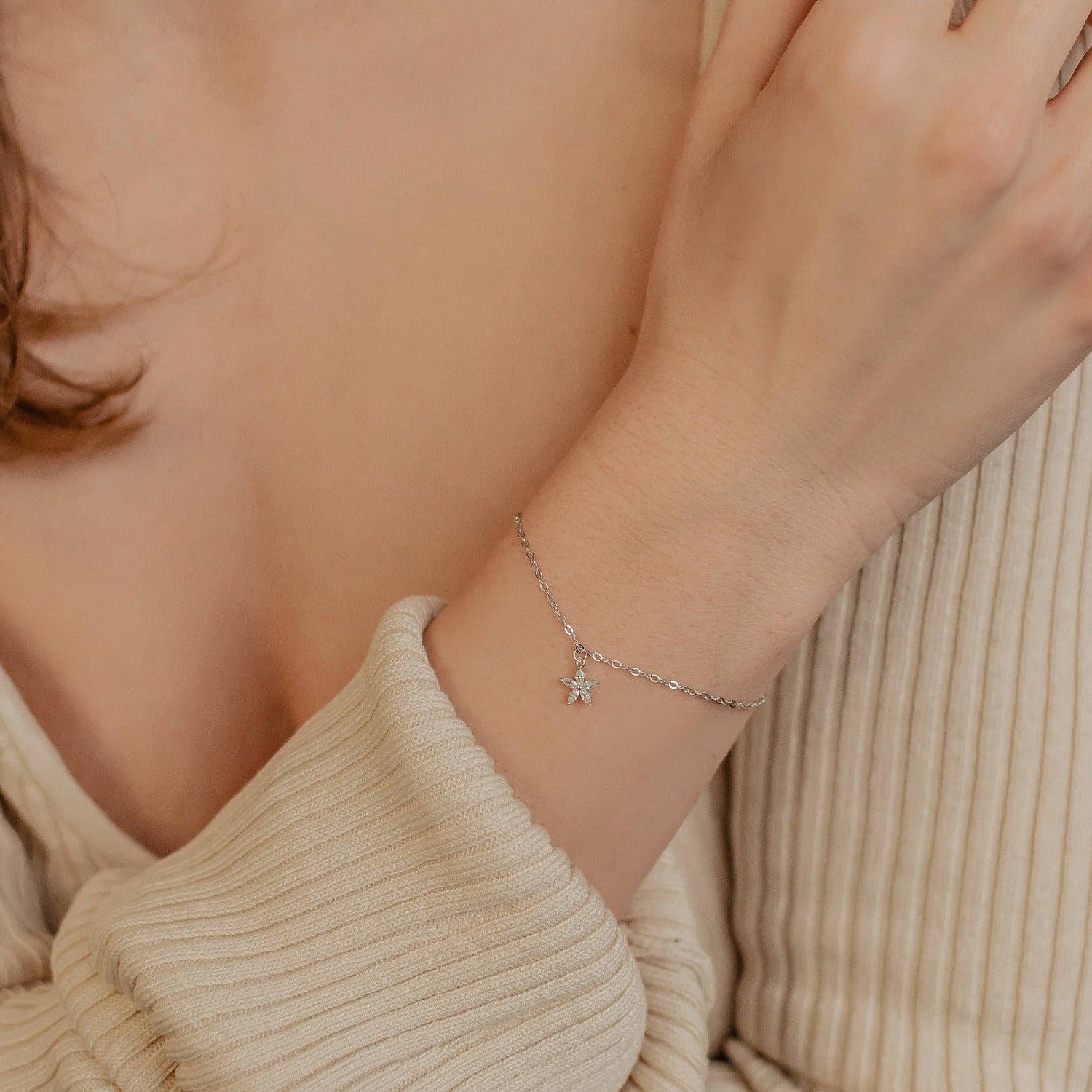 Ensemble Bijoux Pierre Présieuse Marguerite Sterling Silver