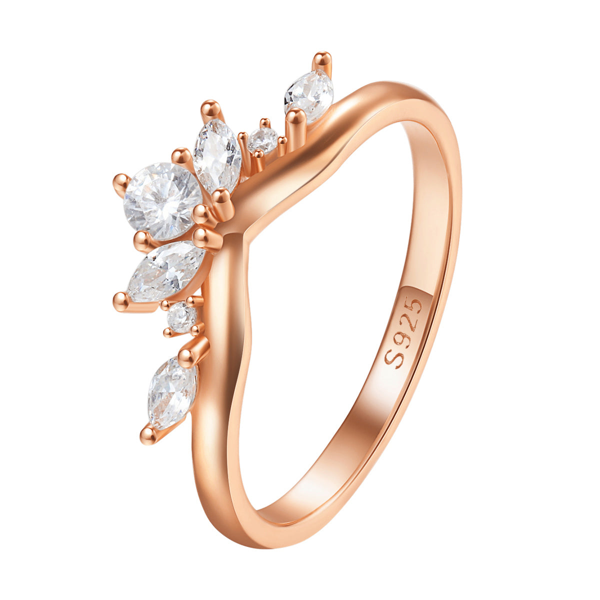 Anillo  Bando de Gemas Plata de Ley 925 en Oro