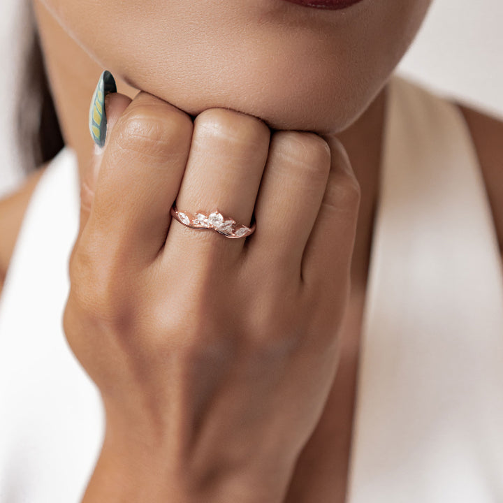 Bague Feux d'artifice Pierre Précieuse Argent Massif en Or