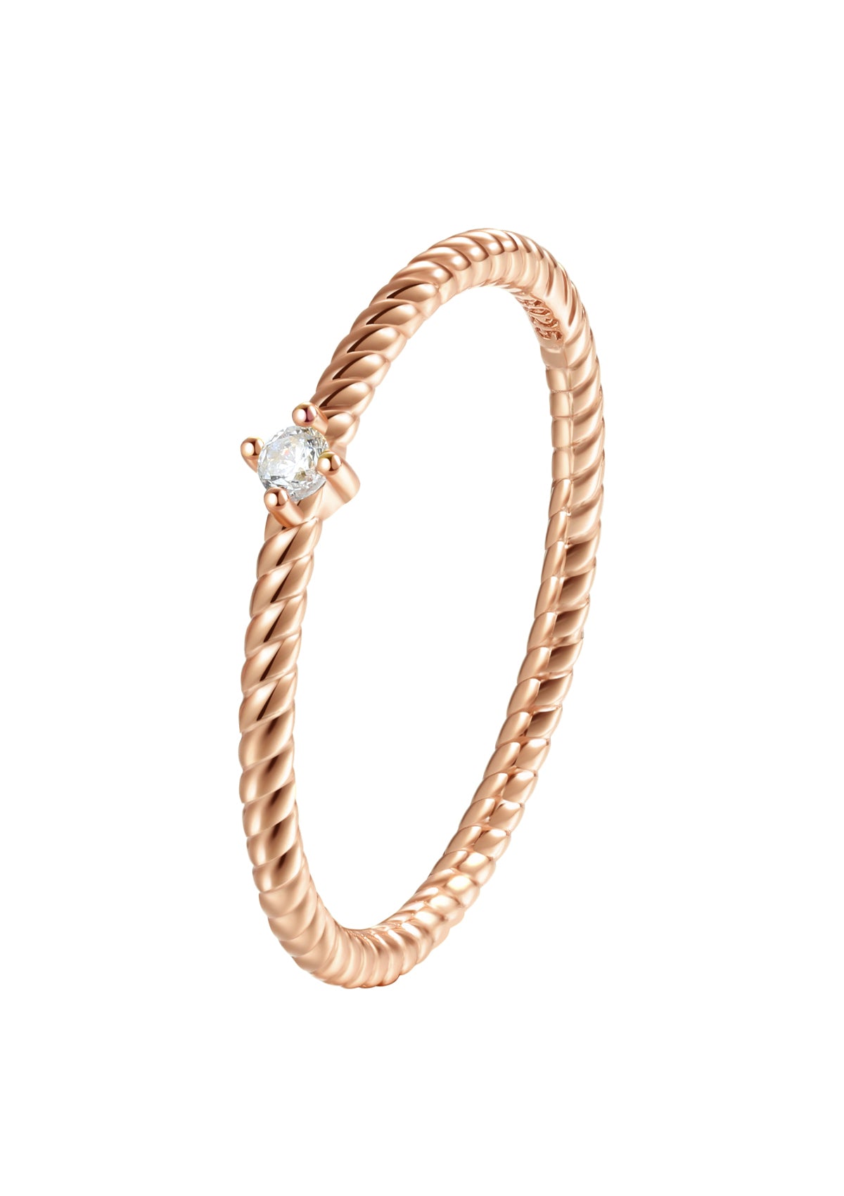 Anillo Torcido con Gema Plata de Ley 925 en Oro