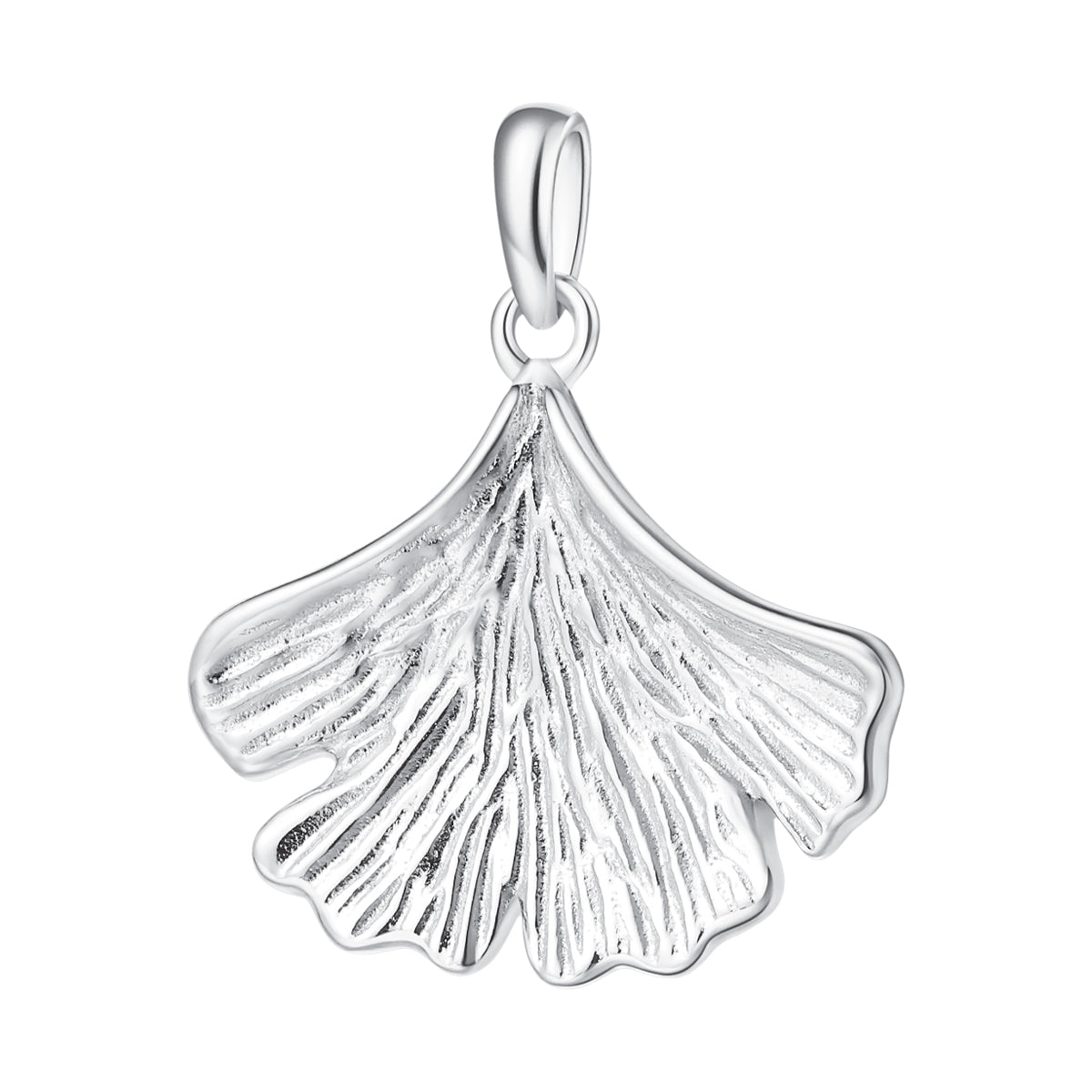 Collier Pendentif Feuille de Ginkgo Sterling Argent