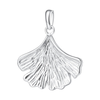 Collier Pendentif Feuille de Ginkgo Sterling Argent