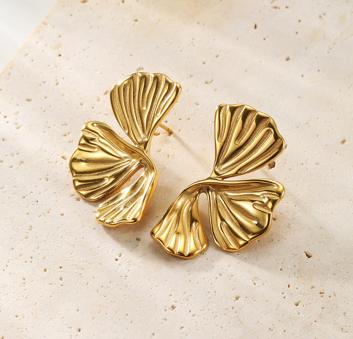 Pendientes Statement Hoja de Ginkgo Waterproof