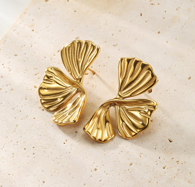 Pendientes Statement Hoja de Ginkgo Waterproof