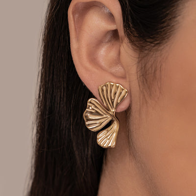 Pendientes Statement Hoja de Ginkgo Waterproof