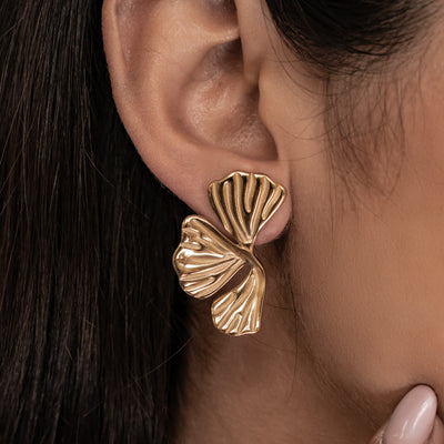 Pendientes Statement Hoja de Ginkgo Waterproof