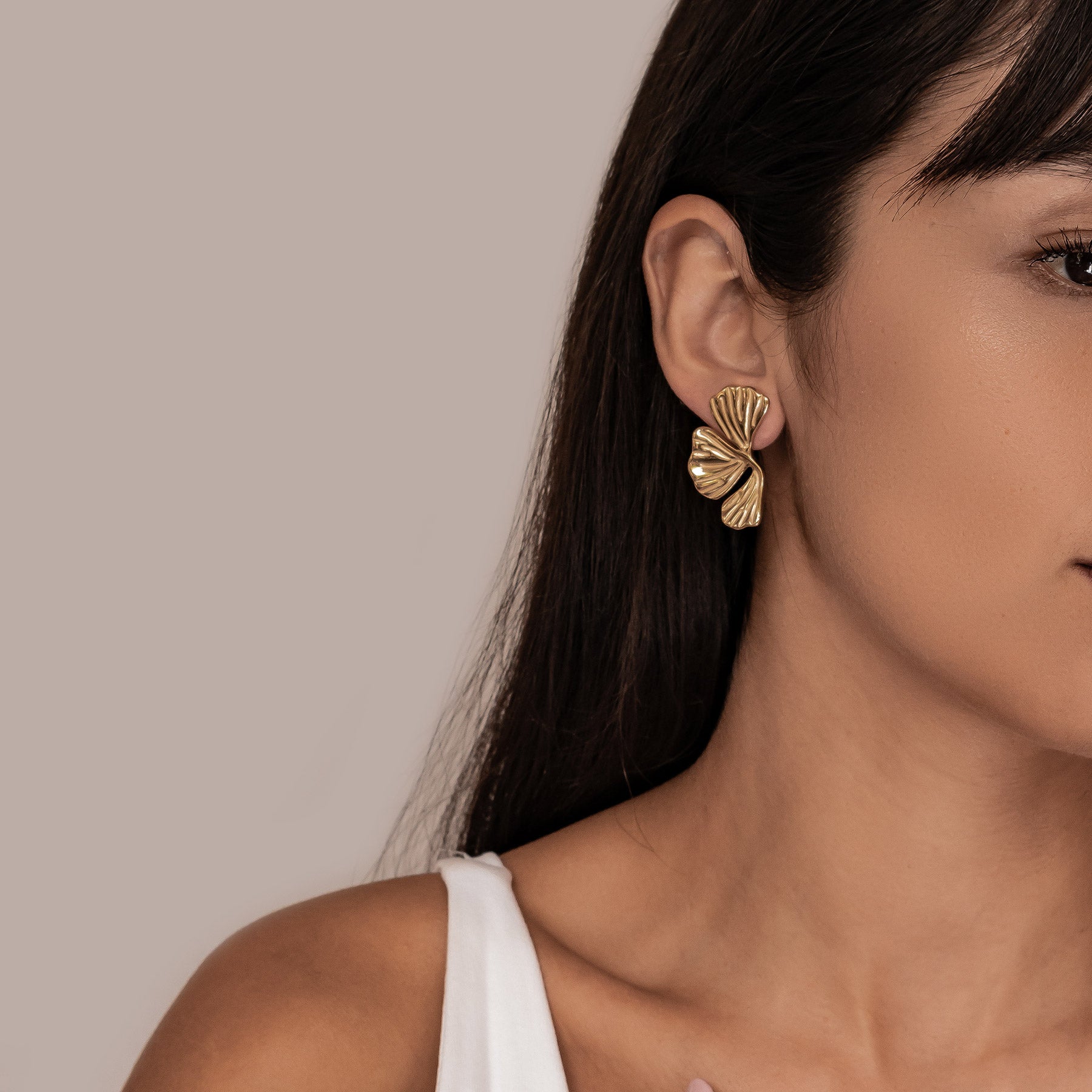 Statement-Ohrringe „Ginkgo-Blatt“ – Wasserdicht