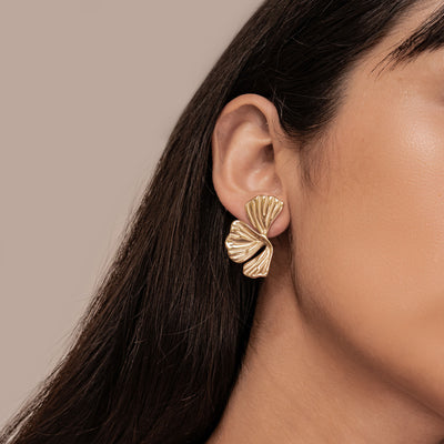 Pendientes Statement Hoja de Ginkgo Waterproof