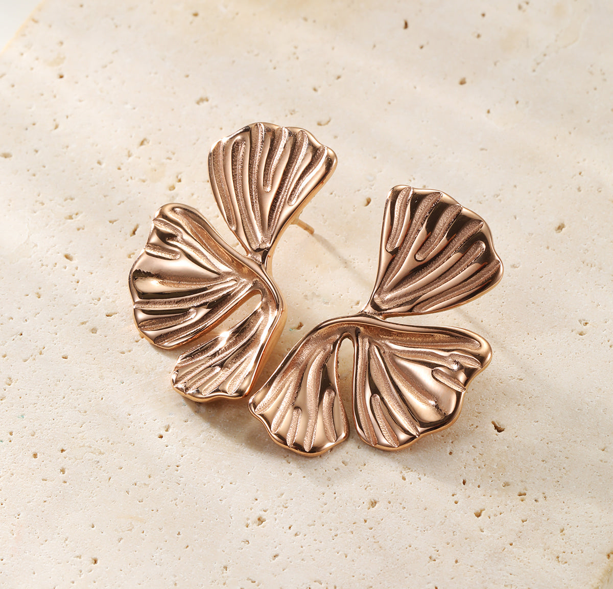 Statement-Ohrringe „Ginkgo-Blatt“ – Wasserdicht