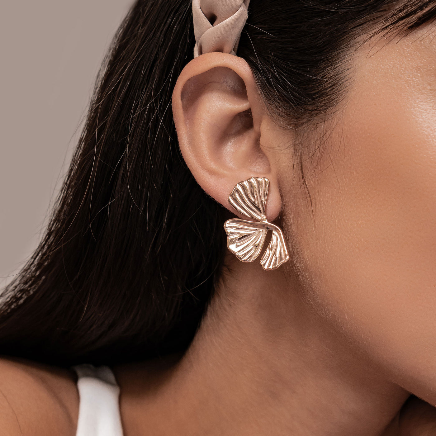 Pendientes Statement Hoja de Ginkgo Waterproof