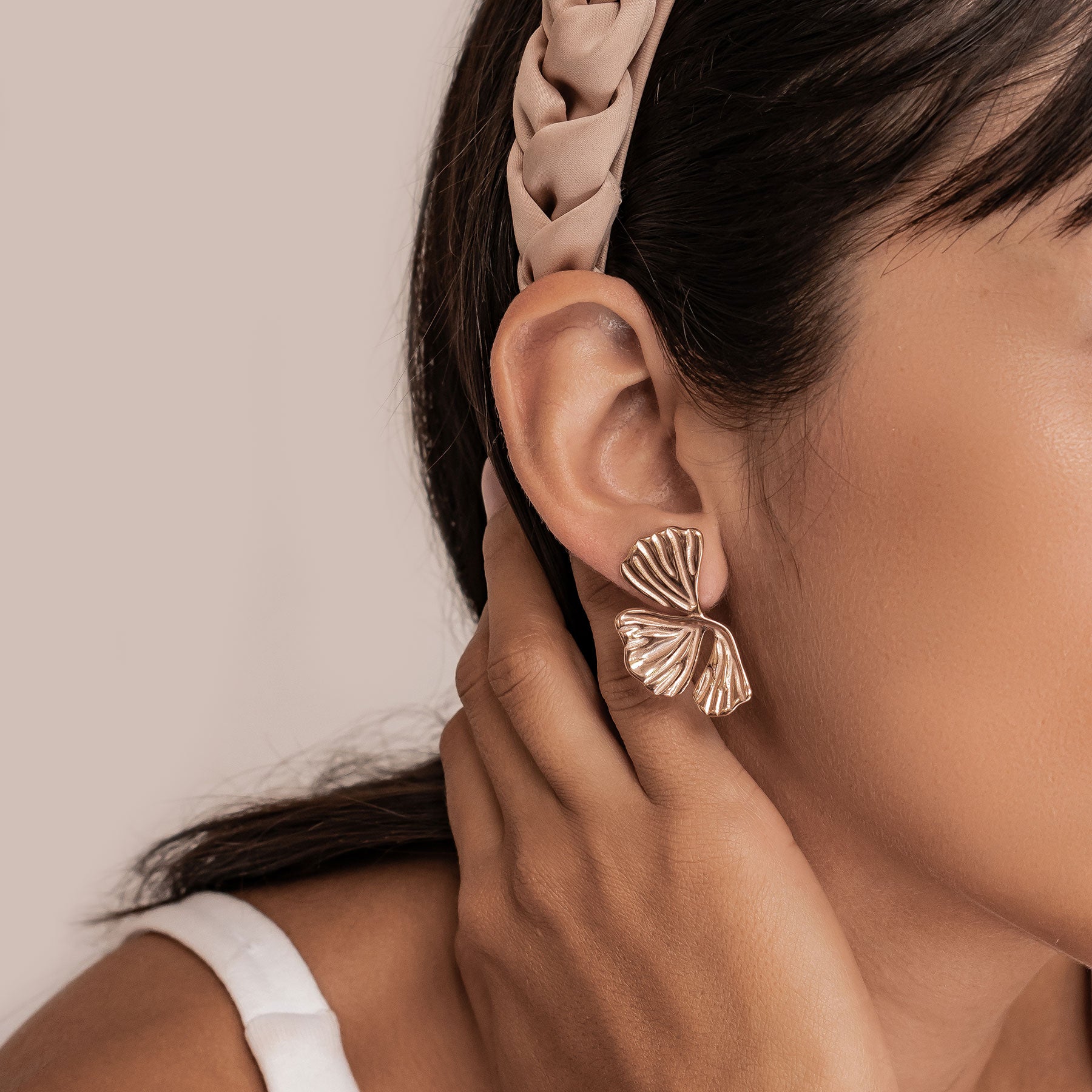 Statement-Ohrringe „Ginkgo-Blatt“ – Wasserdicht
