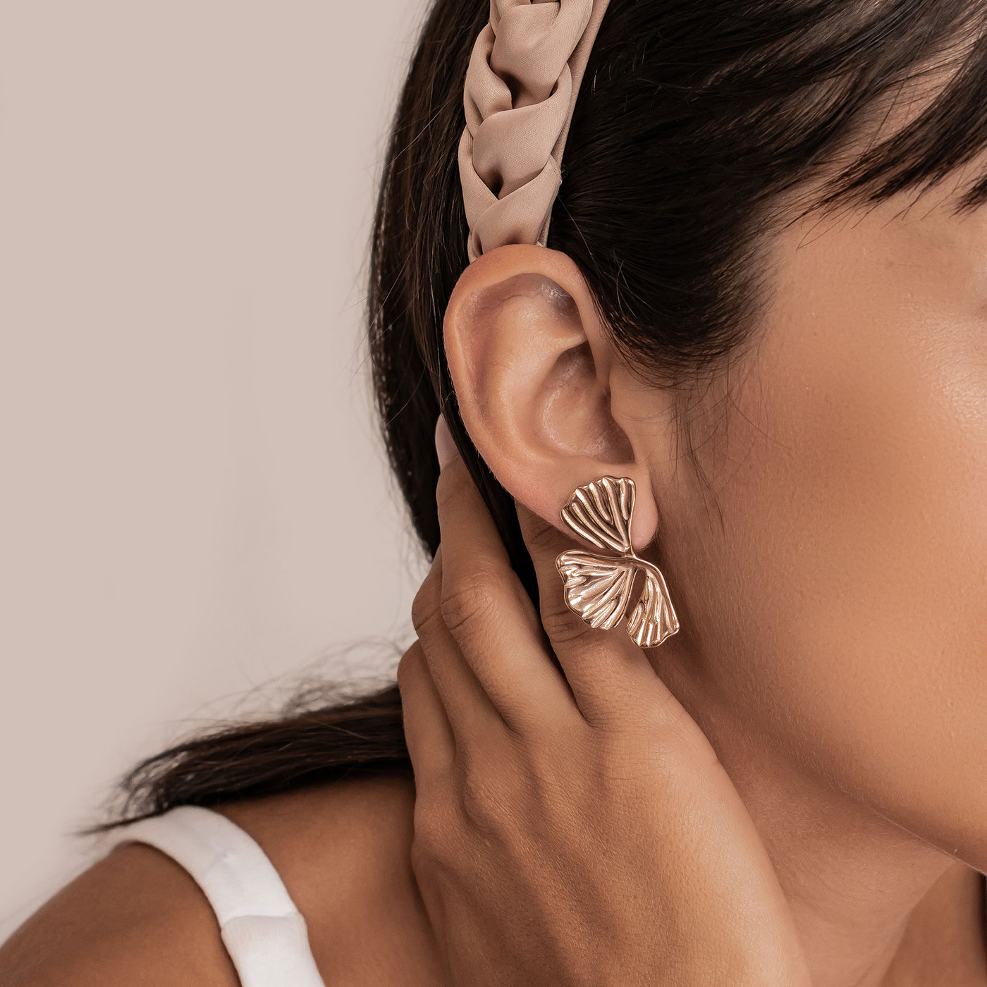 Pendientes Statement Hoja de Ginkgo Waterproof