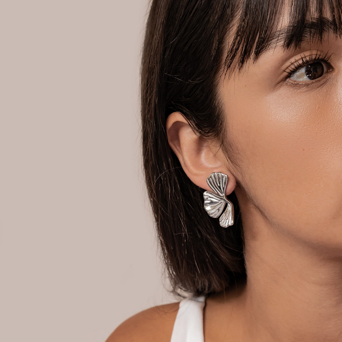 Pendientes Statement Hoja de Ginkgo Waterproof
