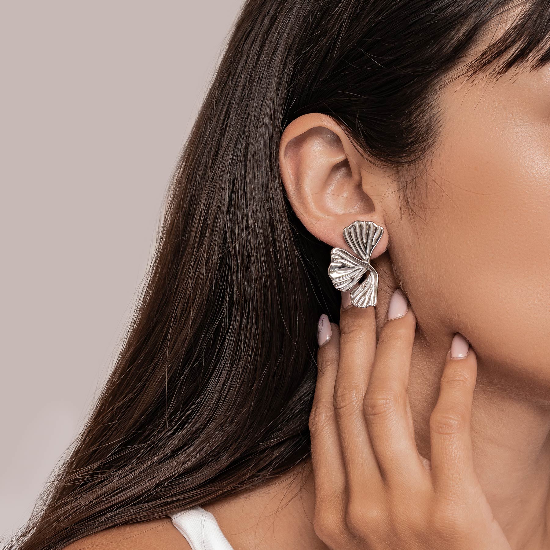 Statement-Ohrringe „Ginkgo-Blatt“ – Wasserdicht