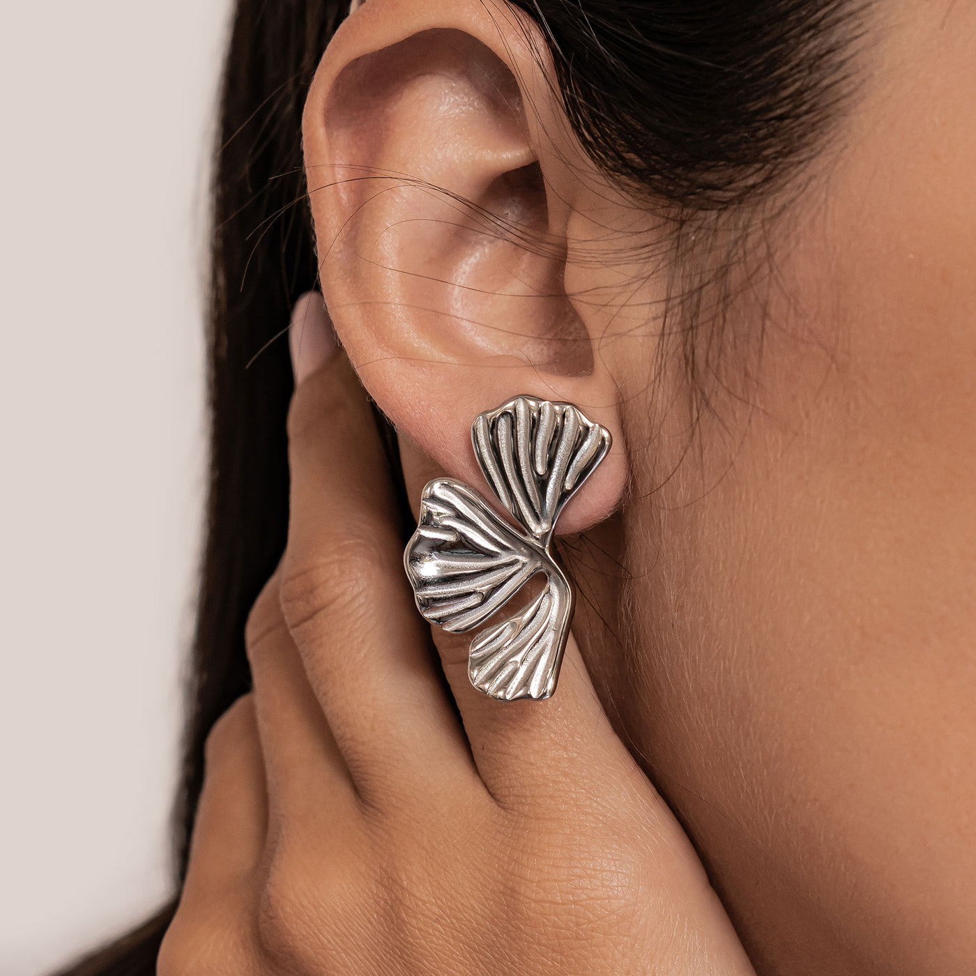 Pendientes Statement Hoja de Ginkgo Waterproof