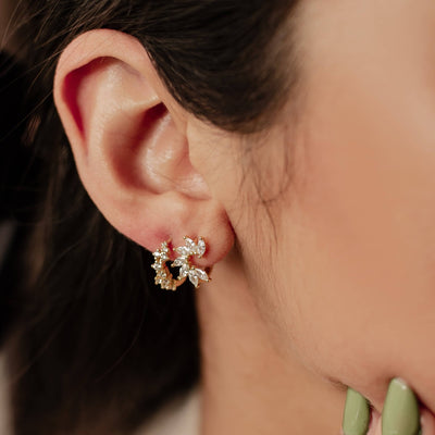 Ensemble Boucles d'Oreilles Duo Paillettes Argent Sterling