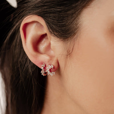 Ensemble Boucles d'Oreilles Duo Paillettes Argent Sterling
