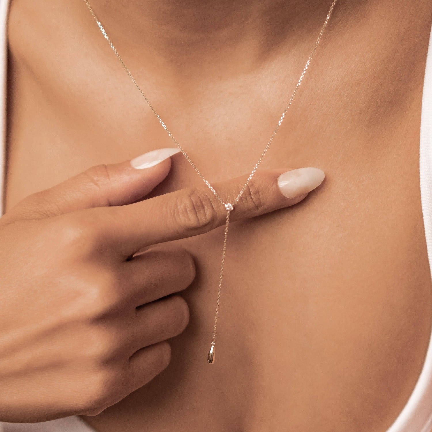 Collar Gota Dorada 14K