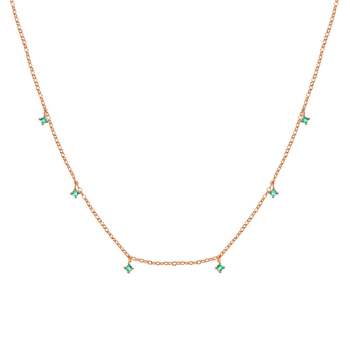 Collier Charme Pierre Vert Sterling Argent