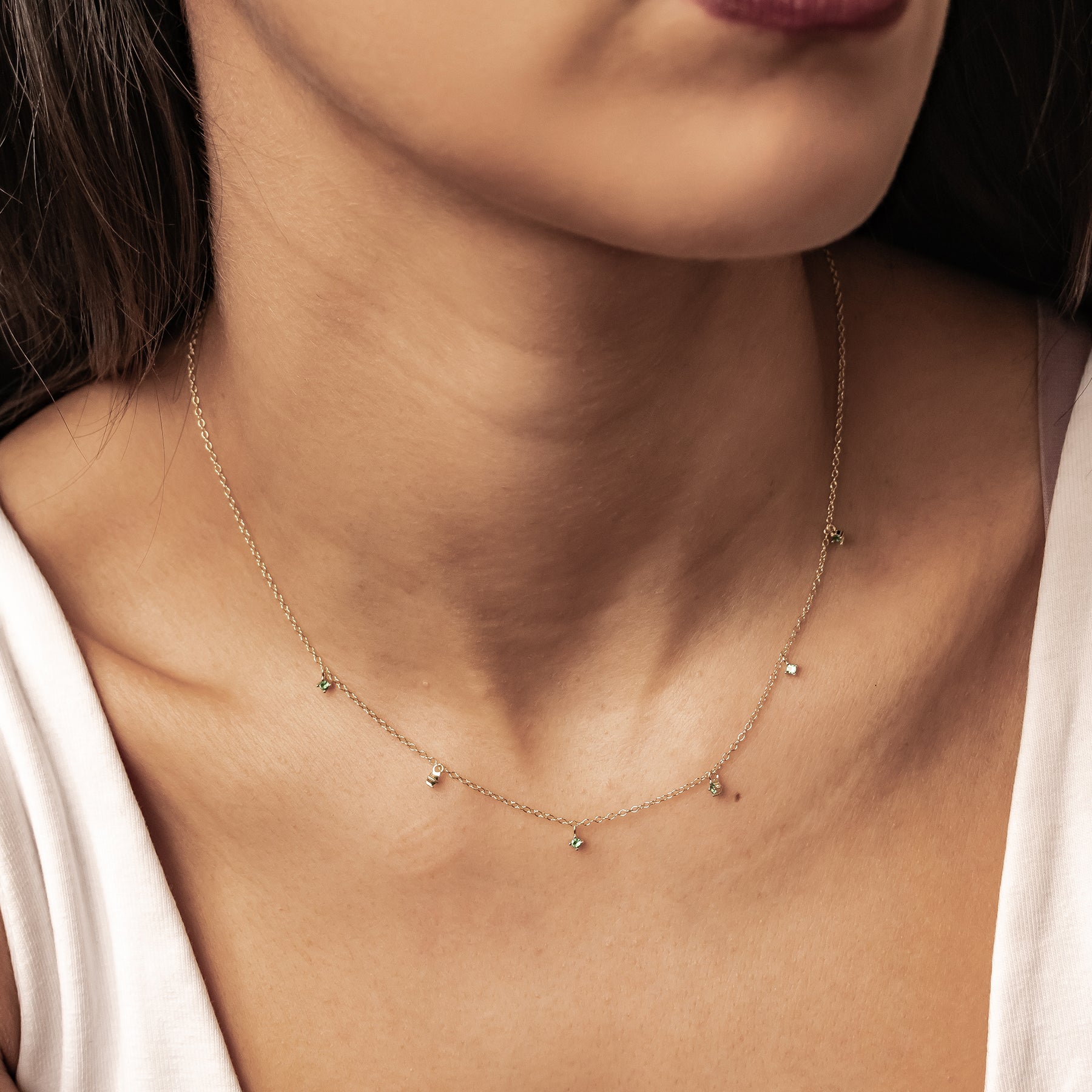 Green Gemstone Jewelry Set Sterling Silver