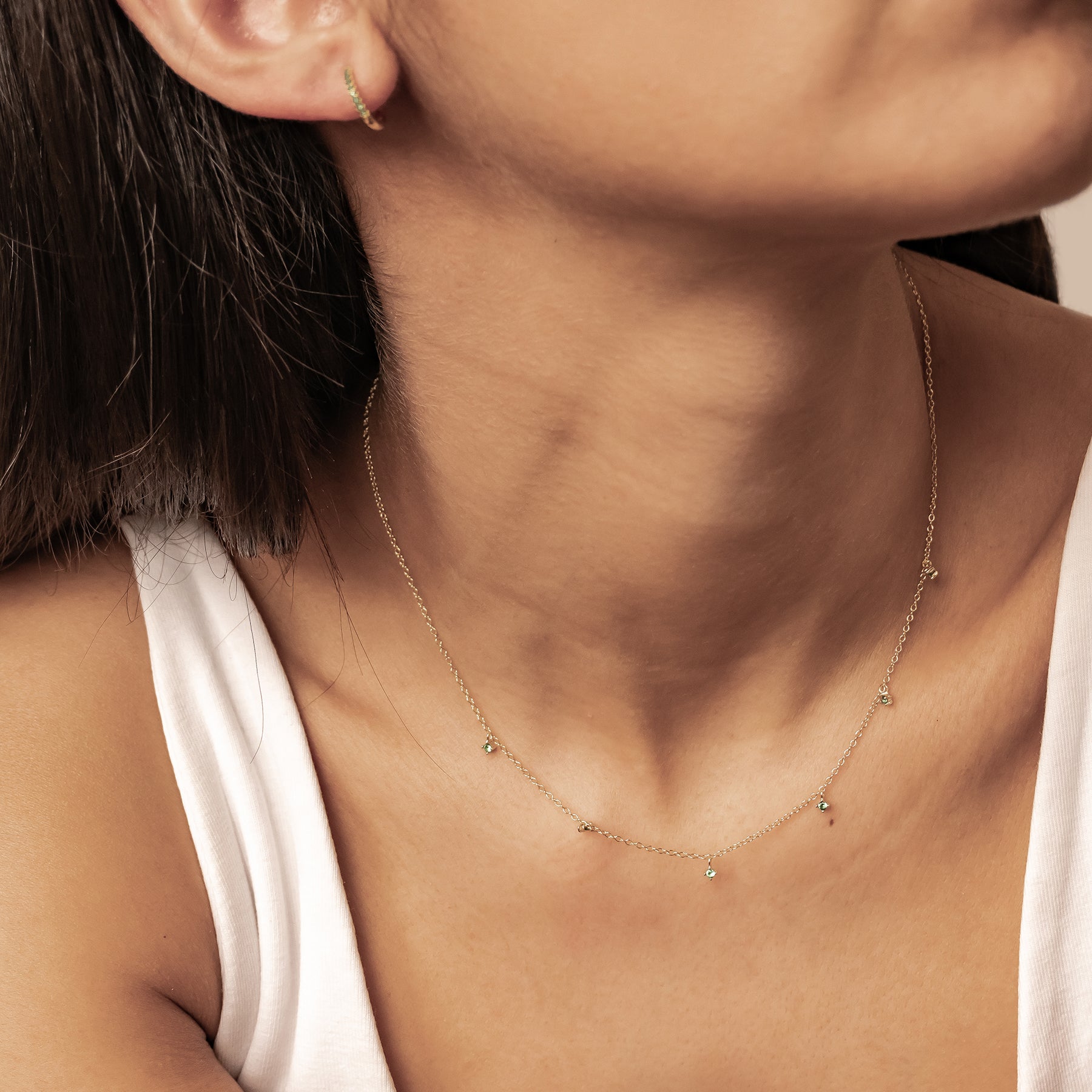 Green Gemstone Jewelry Set Sterling Silver