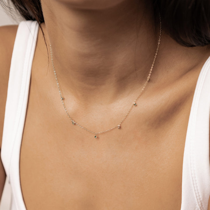 Ensemble Bijoux Pierre Vert Argent Sterling