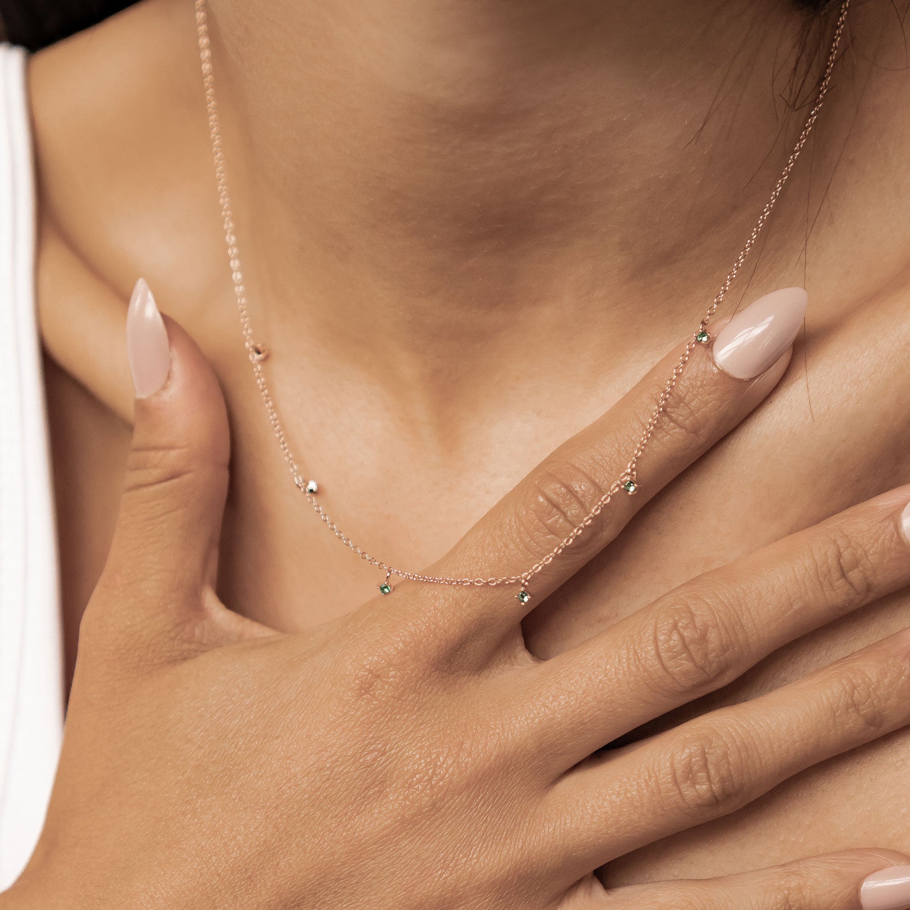 Green Gemstone Jewelry Set Sterling Silver