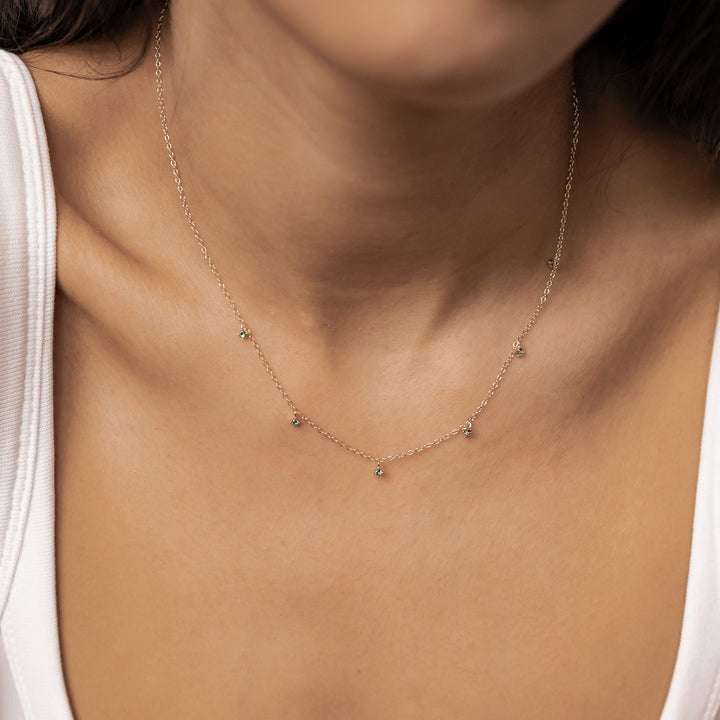 Ensemble Bijoux Pierre Vert Argent Sterling