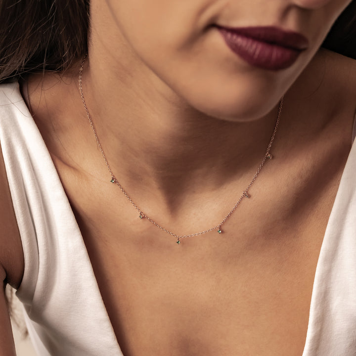 Ensemble Bijoux Pierre Vert Argent Sterling