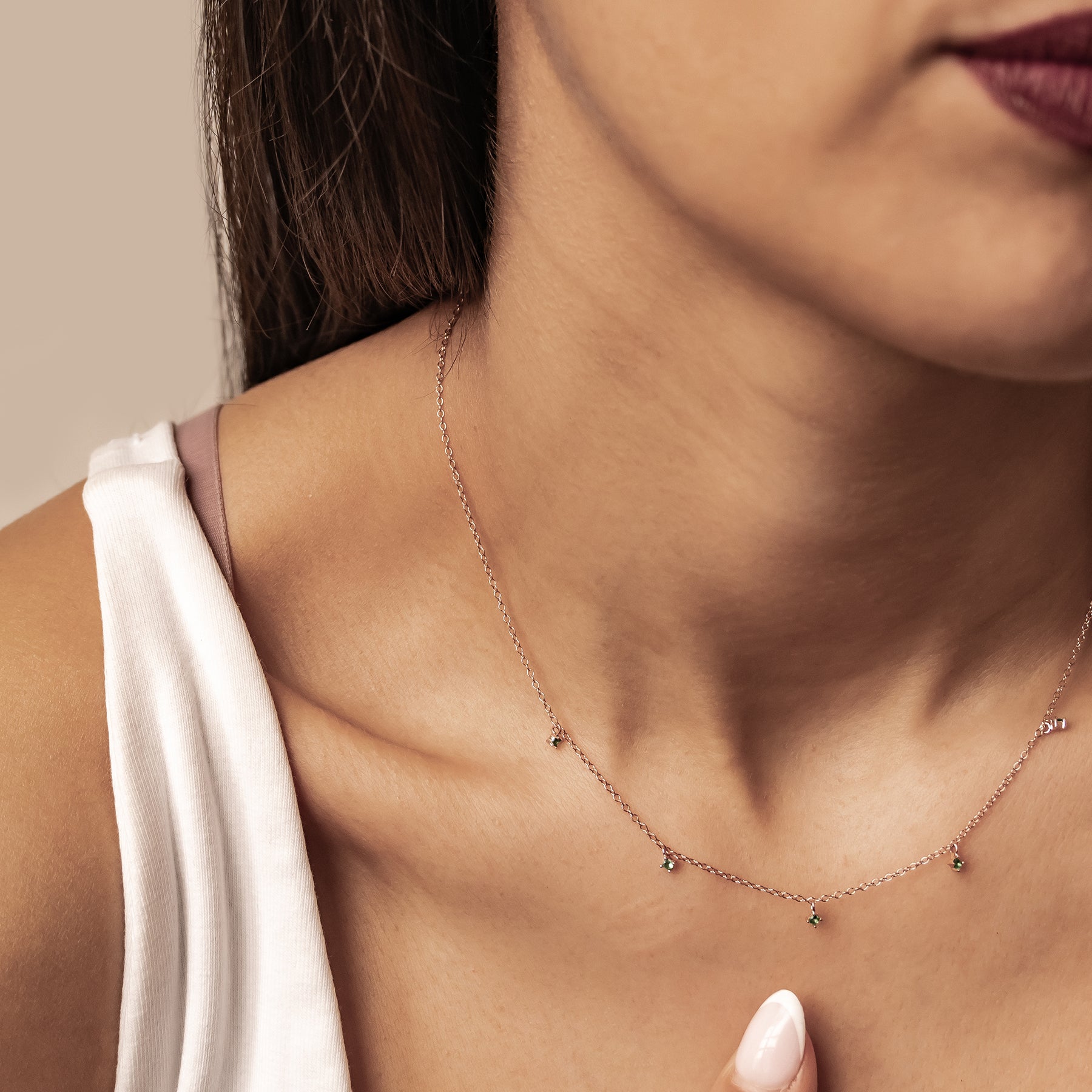 Green Gemstone Jewelry Set Sterling Silver